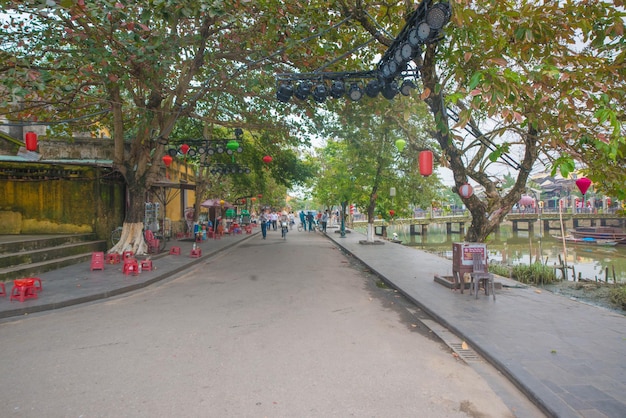 Foto een prachtig panoramisch uitzicht over hoi an stad vietnam