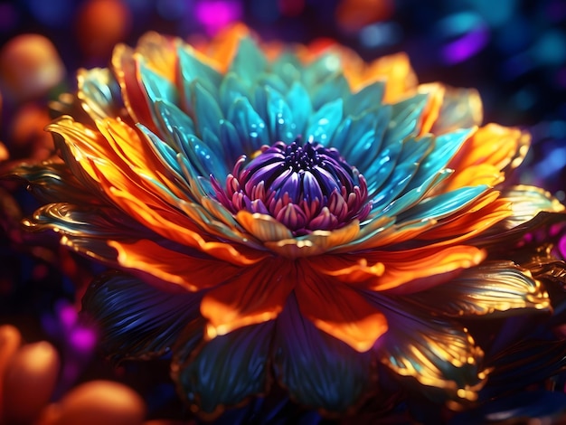 Een prachtig samengestelde bloem plat lag met een verscheidenheid aan kleurrijke bloemen kunstmatig gerangschikt w