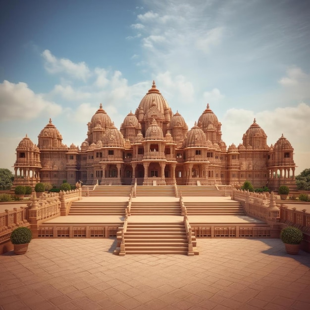 Een prachtig shot van de Swaminarayan Akshardham, een magnifieke mandir in Gujarat, India