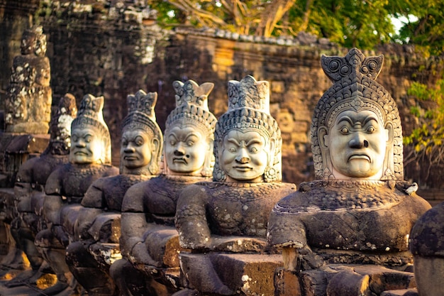 Een prachtig uitzicht op de angkor wat-tempel in siem reap, cambodja