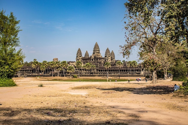 Een prachtig uitzicht op de Angkor Wat-tempel in Siem Reap, Cambodja