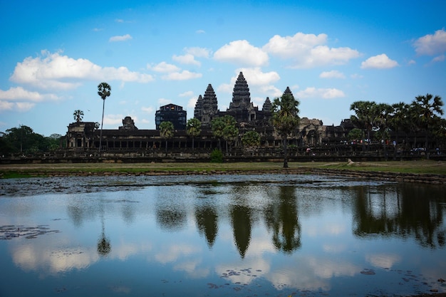 Een prachtig uitzicht op de Angkor Wat-tempel in Siem Reap, Cambodja