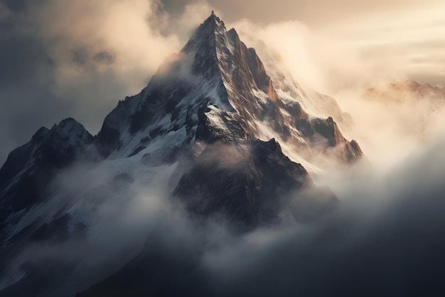 Een prachtig uitzicht op de berghemel en de wolken.