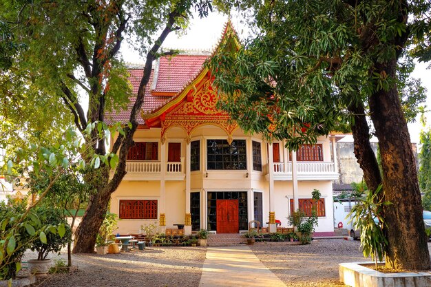 Een prachtig uitzicht op de boeddhistische tempel in Vientiane Laos