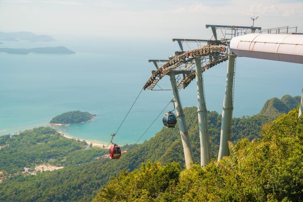 Een prachtig uitzicht op de langkawi sky bridge in maleisië