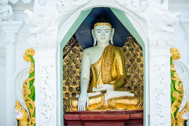 Een prachtig uitzicht op de Shwedagon Padoga-tempels in Yangon, Myanmar