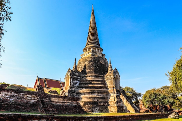 Een prachtig uitzicht op de tempel Wat Phra Si Sanphet in Ayutthaya Thailand