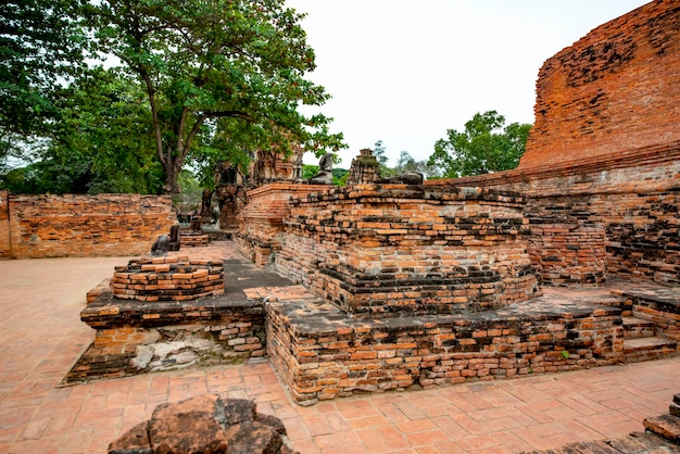 Een prachtig uitzicht op de Wat Mahathat-tempel in Ayutthaya Thailand