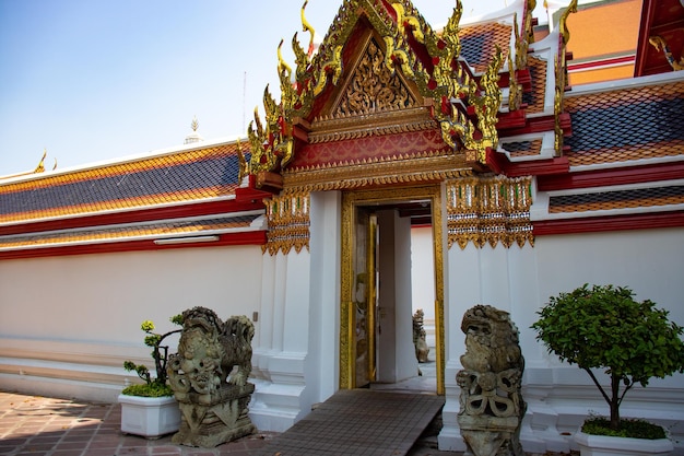 Een prachtig uitzicht op de Wat Pho-tempel in Bangkok Thailand