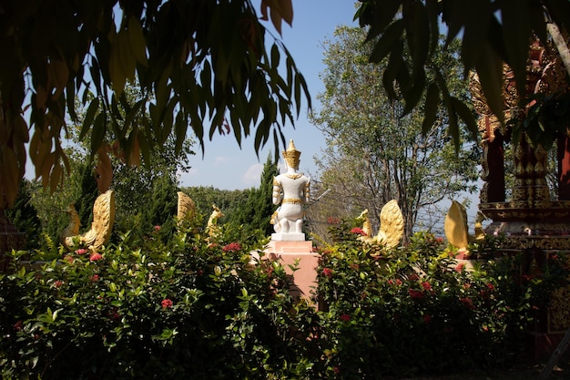 Een prachtig uitzicht op de Wat Saeng Kaeo-tempel in Chiang Rai Thailand