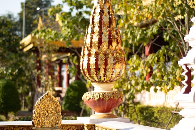 Een prachtig uitzicht op de Wat Saeng Kaeo-tempel in Chiang Rai Thailand