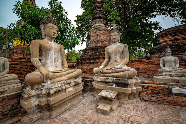 Een prachtig uitzicht op de Wat Yai Chai Mongkhon-tempel in Ayutthaya Thailand