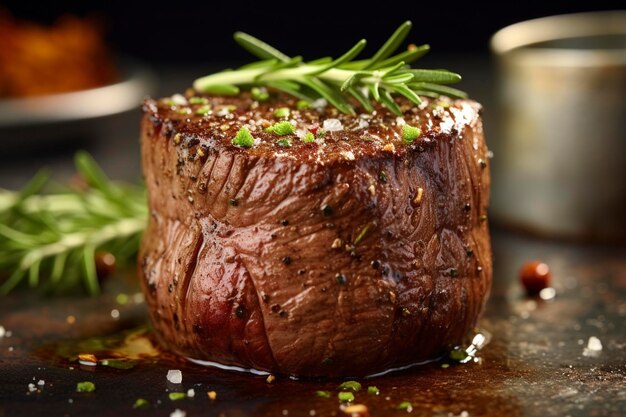 Een prachtig uitzicht op een uitstekende filet mignon steak