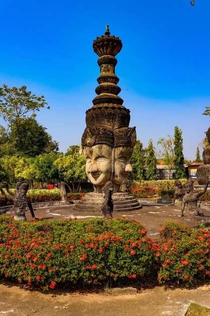 Een prachtig uitzicht op het Boeddhapark in Nong Khai Thailand