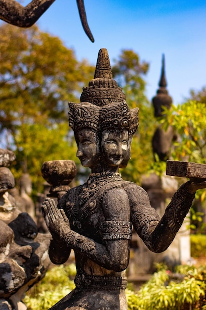 Een prachtig uitzicht op het Boeddhapark in Nong Khai Thailand