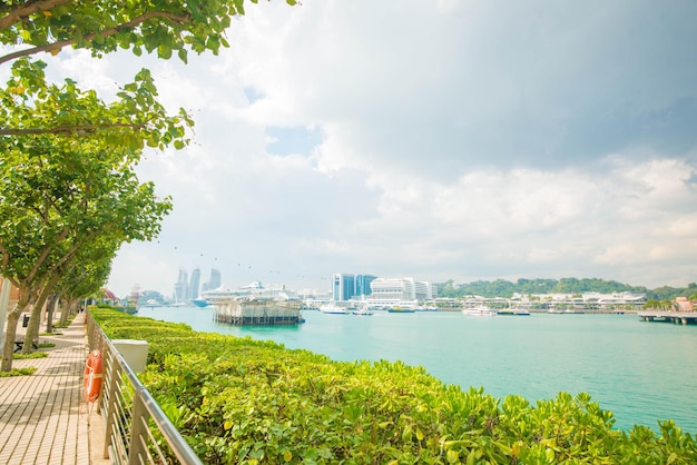 Een prachtig uitzicht op het eiland Sentosa in Singapore