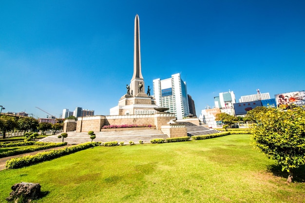 Een prachtig uitzicht op het Victory Monument-gebied in Bangkok Thailand