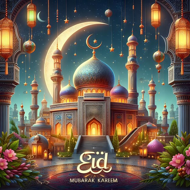 een prachtig vector Eid Mubarak vector illustratie