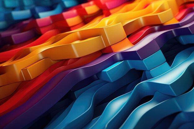 Een prachtige 3D-weergave van een abstract veelkleurig spectrum