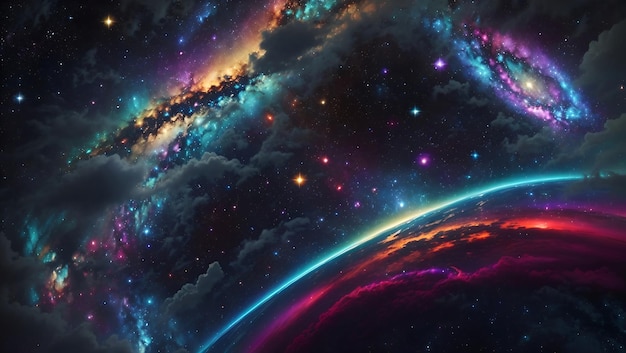 een prachtige en boeiende desktop achtergrond met een levendige sterrenstelsel scène