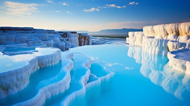 Een prachtige foto van het Pamukkale-bekken in Turkije