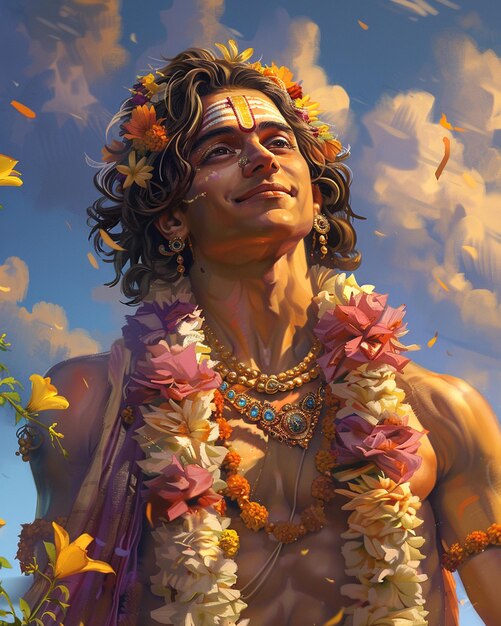 Foto een prachtige god krishna.