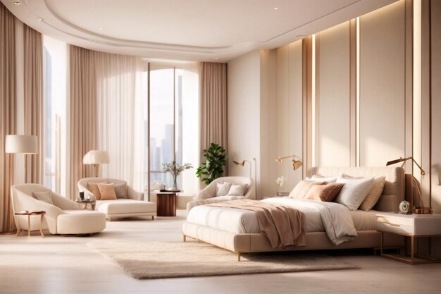Een prachtige hedendaagse luxe slaapkamer.
