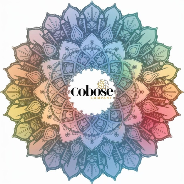 Een prachtige illustratie van een mandala ingewikkeld ontworpen om het Cobose bedrijf LOGO te vertegenwoordigen