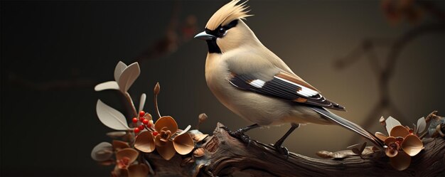 Een prachtige Japanse Bohemische waxwing vogels