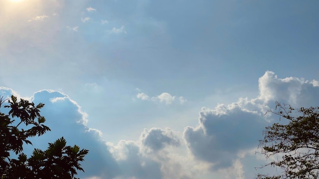 Een prachtige lucht met pluizige wolken