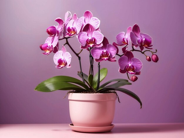 Foto een prachtige orchidee bloeiende kamerplant