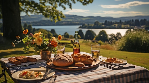 Een prachtige picknickplaats met uitzicht.