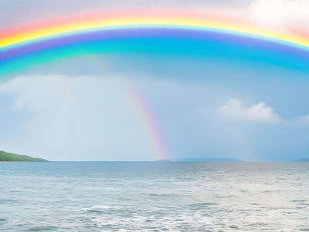 Een prachtige regenboog in de lucht.