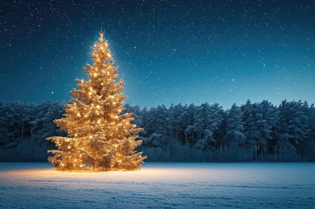 Een prachtige verlichte kerstboom Generative Ai