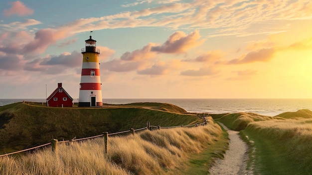 Een prachtige vuurtoren aan de kust