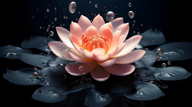 Een prachtige waterlily of lotusbloem in een vijver Generatieve AI