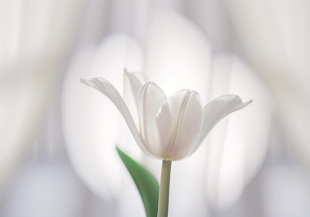 een prachtige witte tulp bloeit