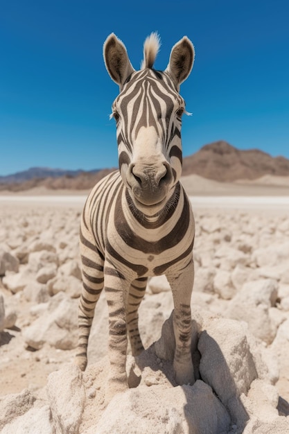 Een prachtige zebra zwerft sierlijk door de savanne.