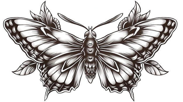 Een prachtige zwart-witte vlinder met ingewikkelde details