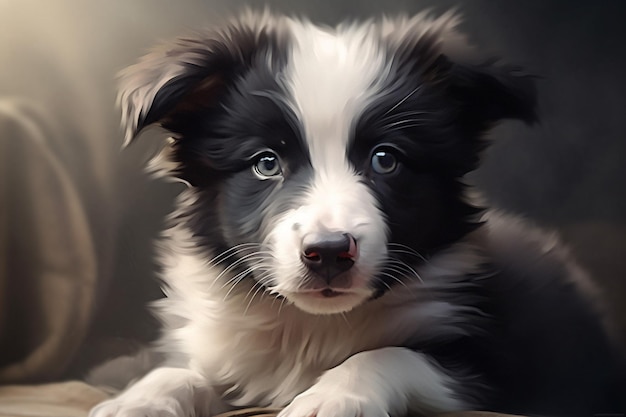 Een puppy van de border collie-rasillustratie