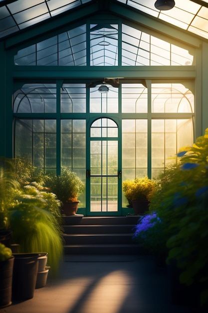 Foto een raam met veel weelderige kamerplanten