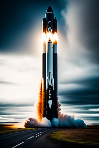 Foto een raket die op het punt staat te lanceren in ijsland ai generatief