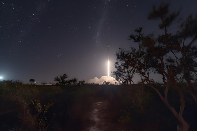 Een raket met de woorden nasa erop