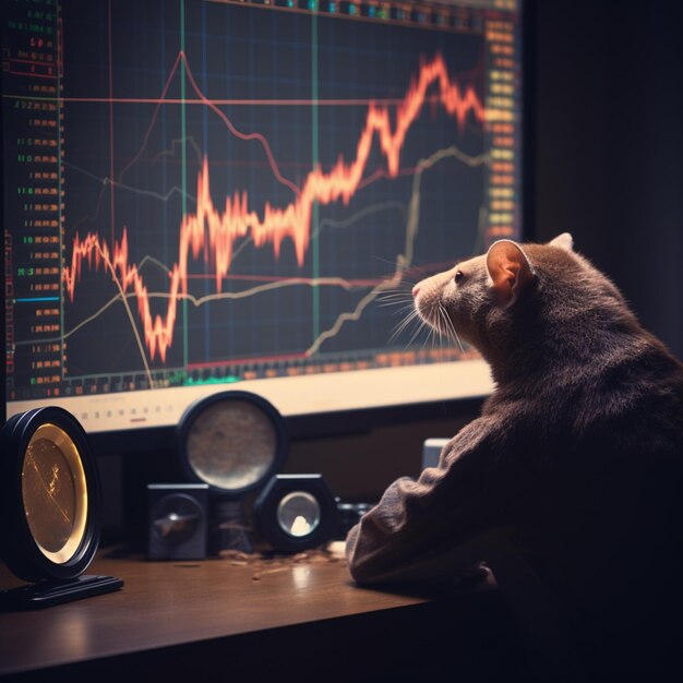 een rat als daytrader financiële grafieken bitcoins