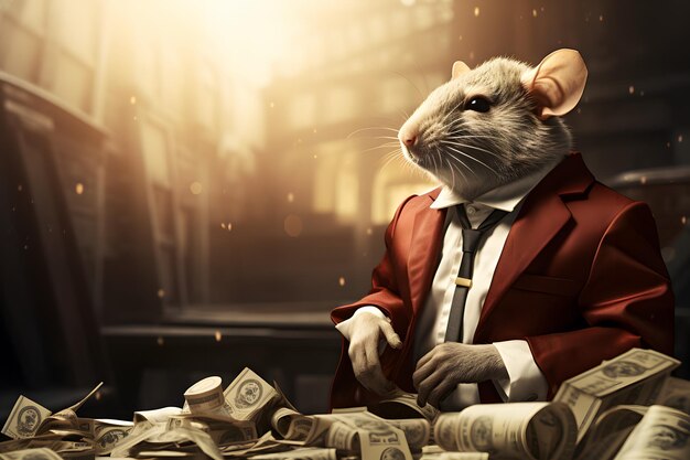 Foto een rat vertegenwoordigt een menselijke corruptor.