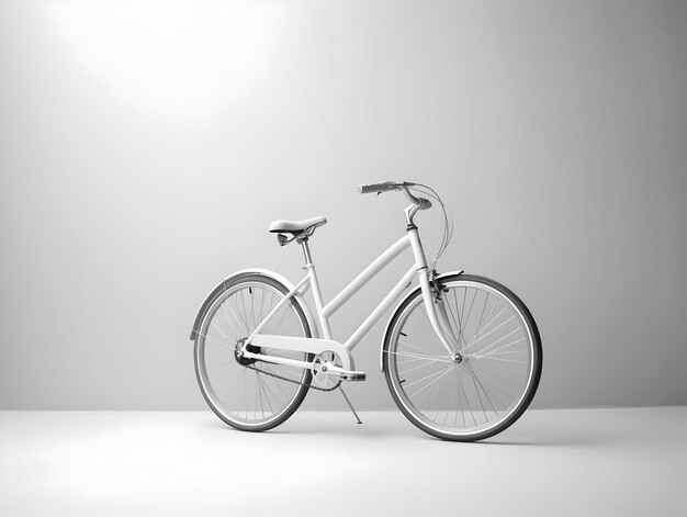 Foto een realistische 3d-fiets geïsoleerd op een witte achtergrond ai gegenereerde milieuvriendelijke fiets