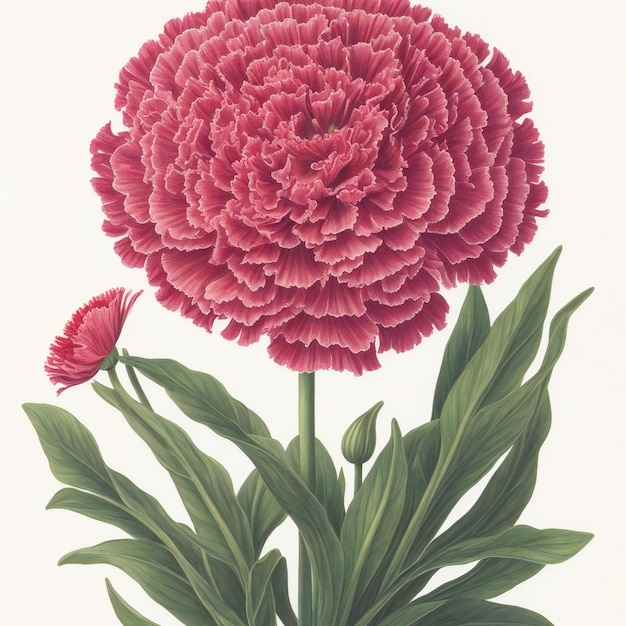 Foto een realistische, met de hand getekende weergave van een naal met zijn bloemblaadjes in volle bloei