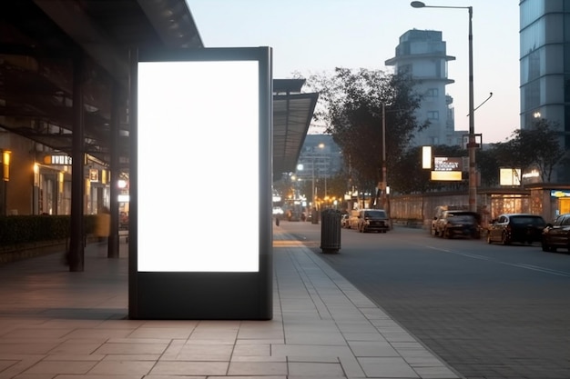 Een reclamebord met een wit scherm waarop staat 'verlicht'