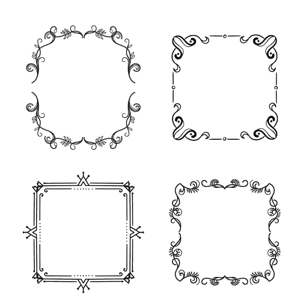 een reeks frames met een ontwerp aan de onderkant