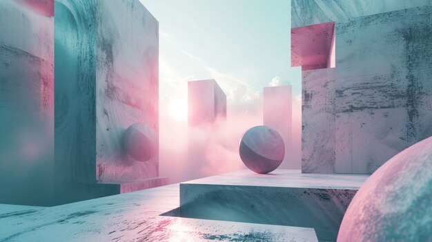 Een reeks hypnotiserende 3d-renderings die de essentie van abstracte concepten en avantgarde ontwerpen in een futuristische wereld vangen deze boeiende beelden tonen levendige kleuren ingewikkelde ge